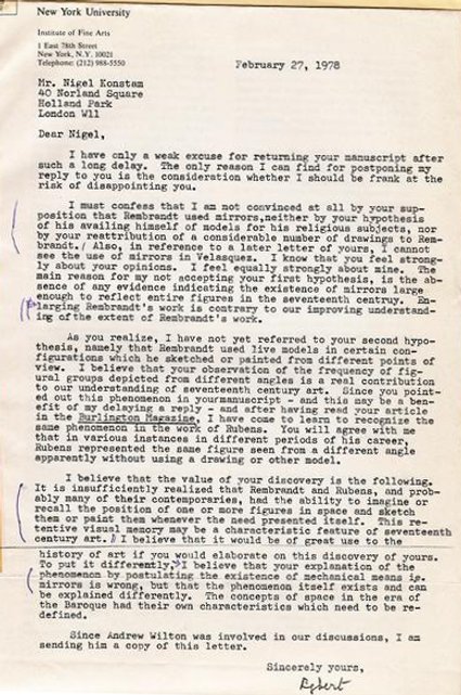 Letter from Prof. E.Haverkamp Begerman of New York University